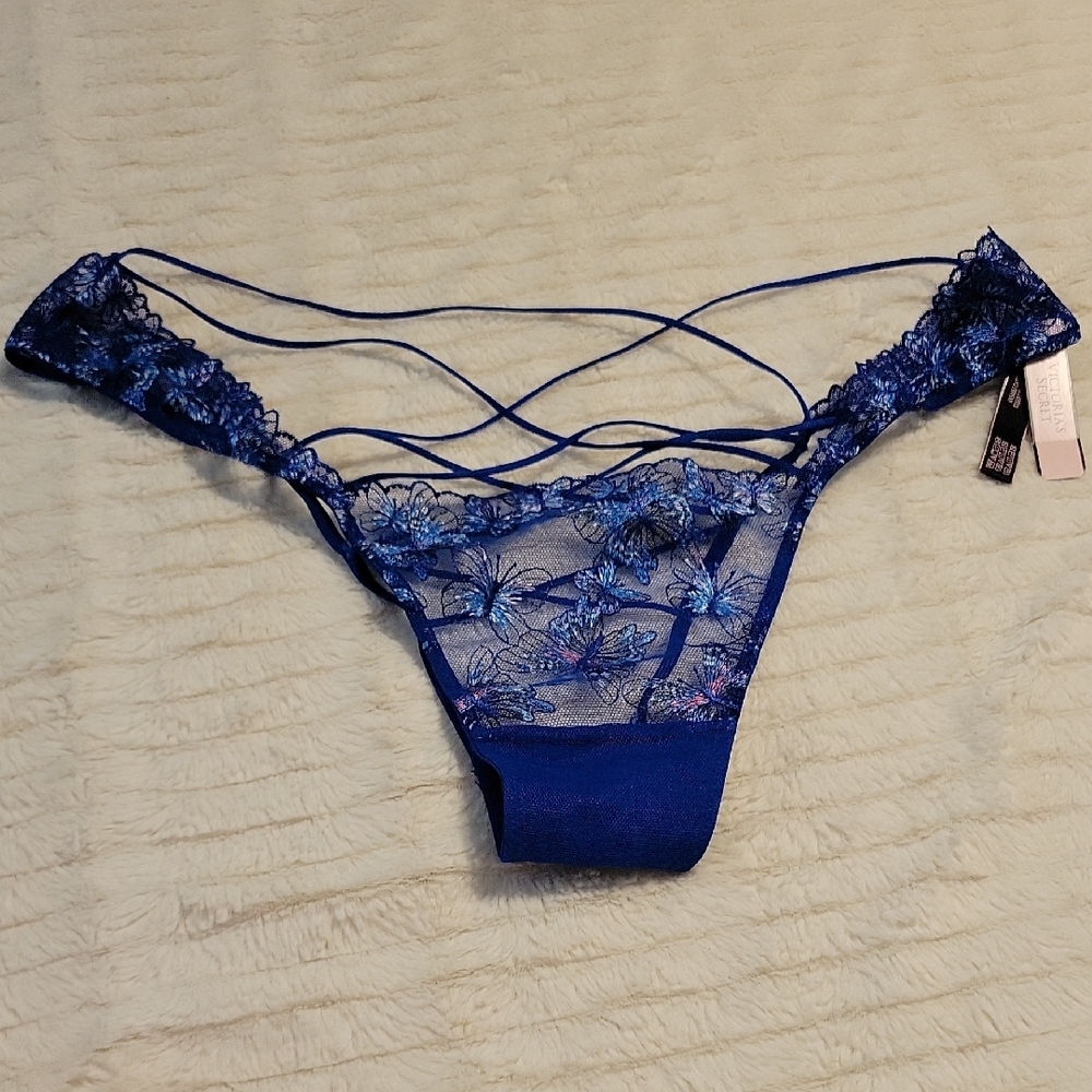 Victoria's Secret Very Sexy Lace Butterfly Embroidery Open Back Panties